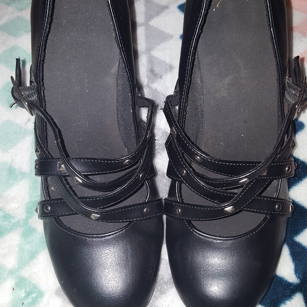 Black studded heels